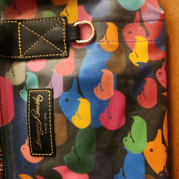 DOONEY AND BOURKE VINTAGE MULTICOLORED WONDER DUCKS HANDBAG - Picture 2 of 15